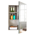 modern stainless steel brush design foshan bathroom mirror cabinet wall mounted makeup storage vanities